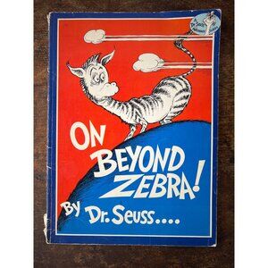On Beyond Zebra! Banned Book By Dr. Seuss Paperback Classic Vintage Childrens Bo